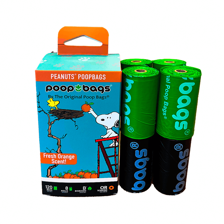 Peanuts Orange Scented Biobased Pet Waste Bags