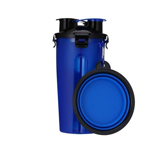 2 in 1 Dog Drinking Water Bottle With Bowls