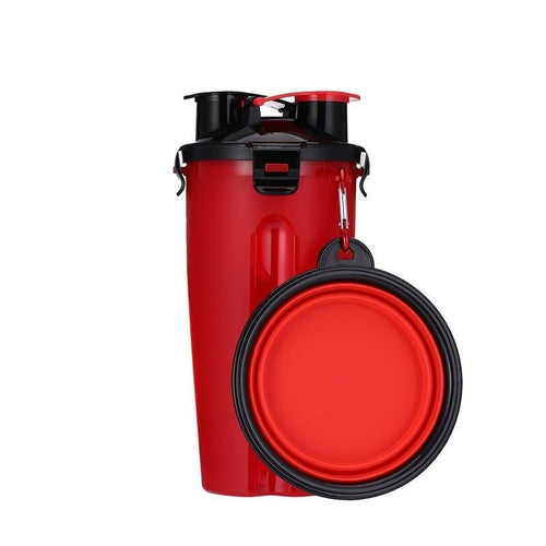 2 in 1 Dog Drinking Water Bottle With Bowls