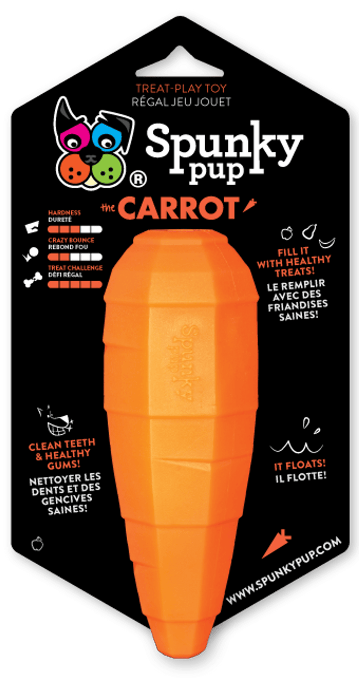 Spunky Pup Carrot Treat Dispensing Toy for Medium Dogs