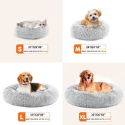 24-Inch Non-Slip Round Fluffy Plush Pet Bed
